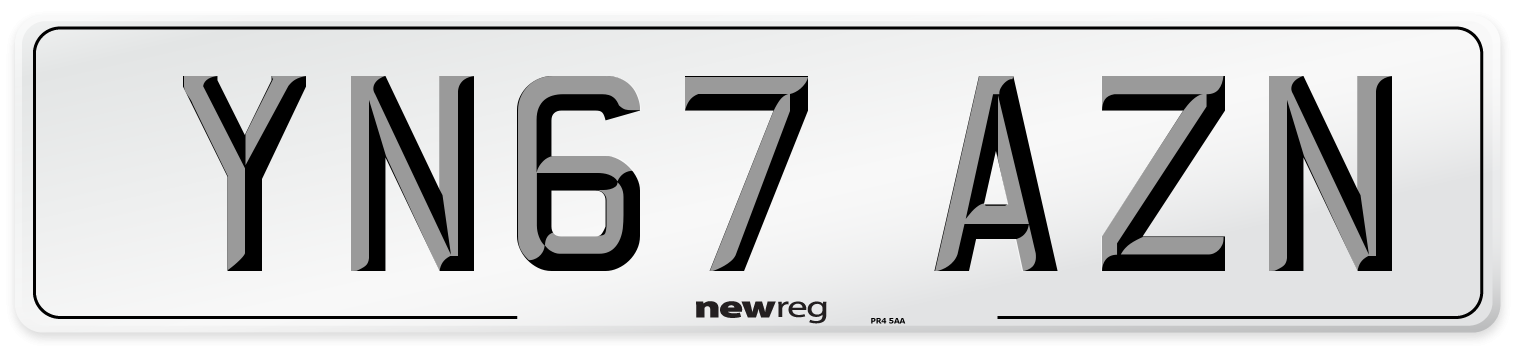 YN67 AZN Number Plate from New Reg